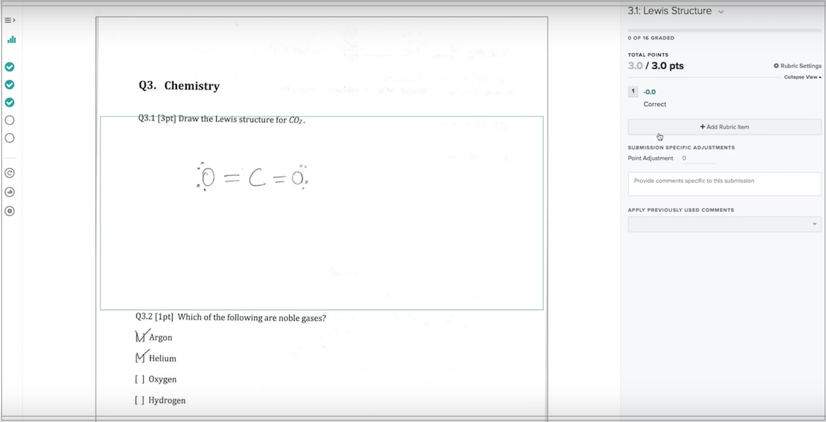 image of gradescope screen where instructor is creating a math quiz question
