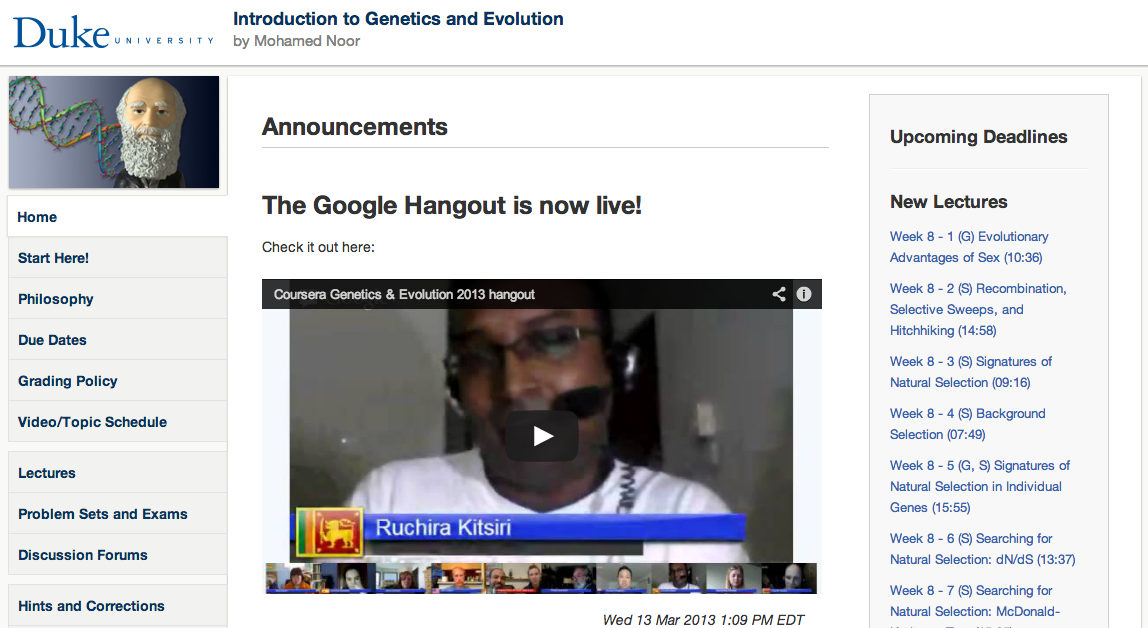 Hangout on Homepage