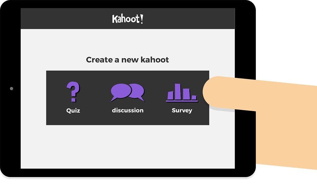 Kahoot create screen on tablet