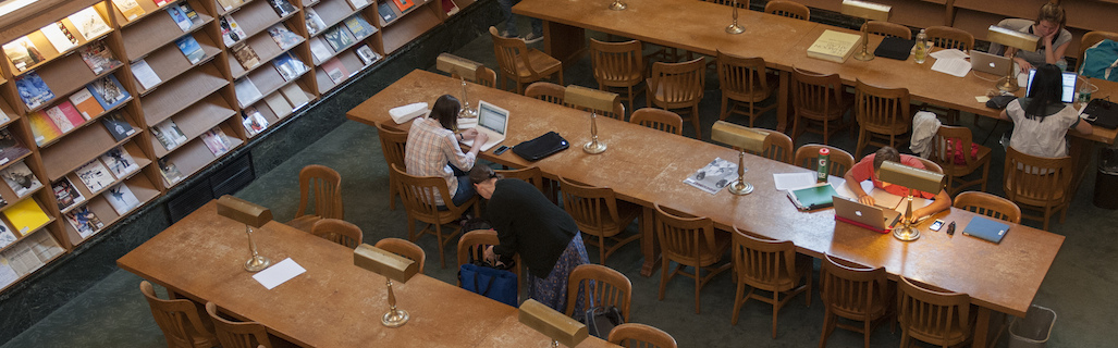 students in library