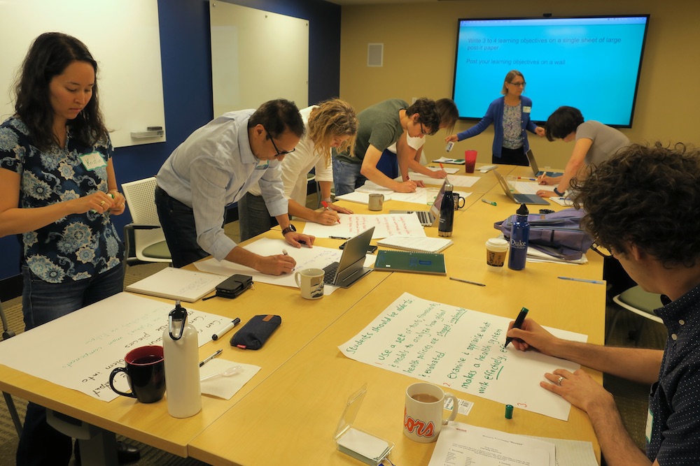 Faculty participating in classroom activity in the Active Learning Fellows program