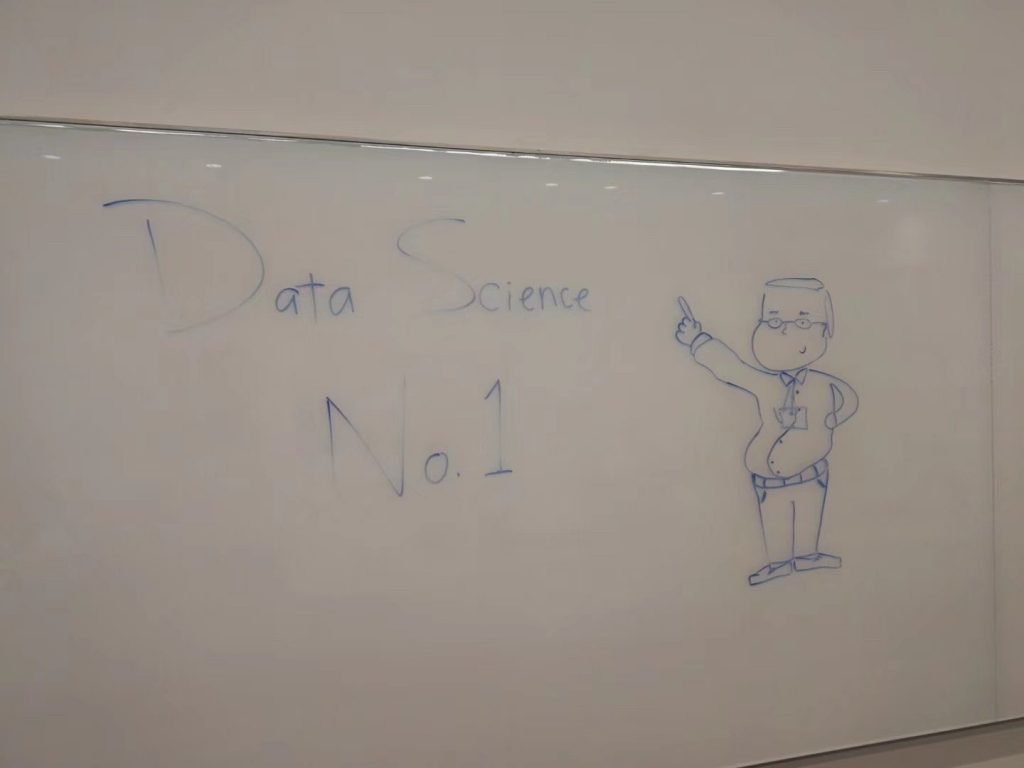 Whiteboard drawing of Dr. Ming Li