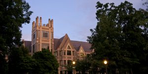 Sanford school at twilight.