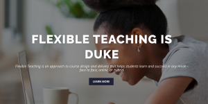 Screenshot of the Flexible Teaching homepage.