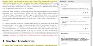 Example of Hypothes.is annotations in a Sakai site