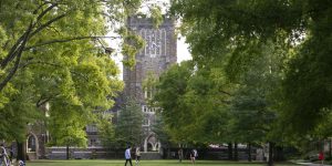 Students on Duke quad