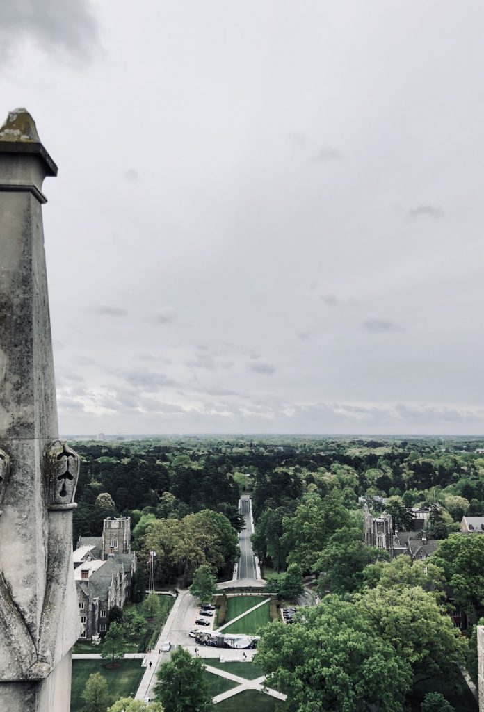 Bird's eye view of Duke campus.