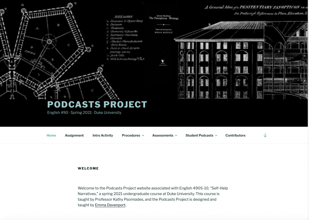 Podcast pedagogy website homepage