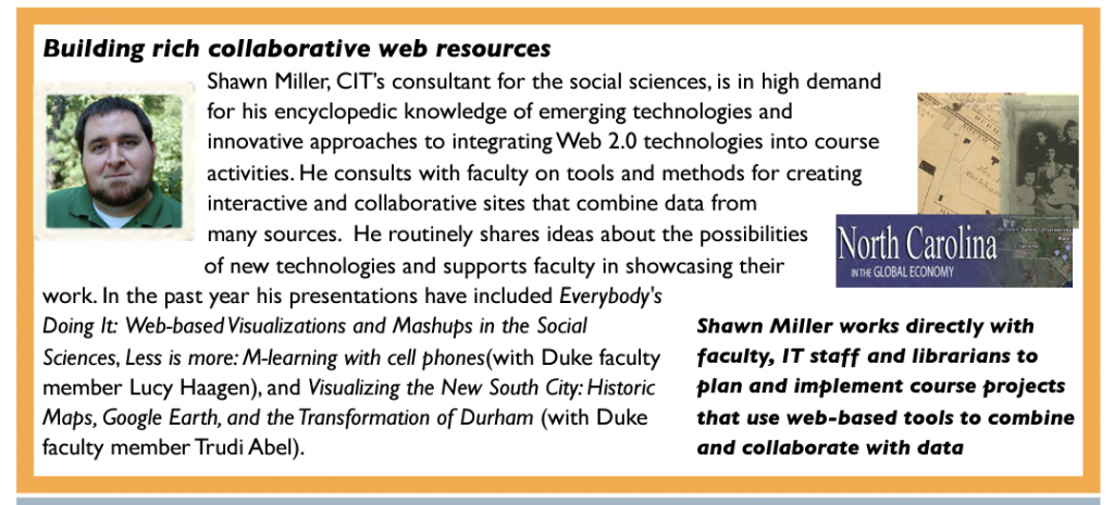 Screenshot of short feature story about Shawn and CIT in an old OIT newsletter.